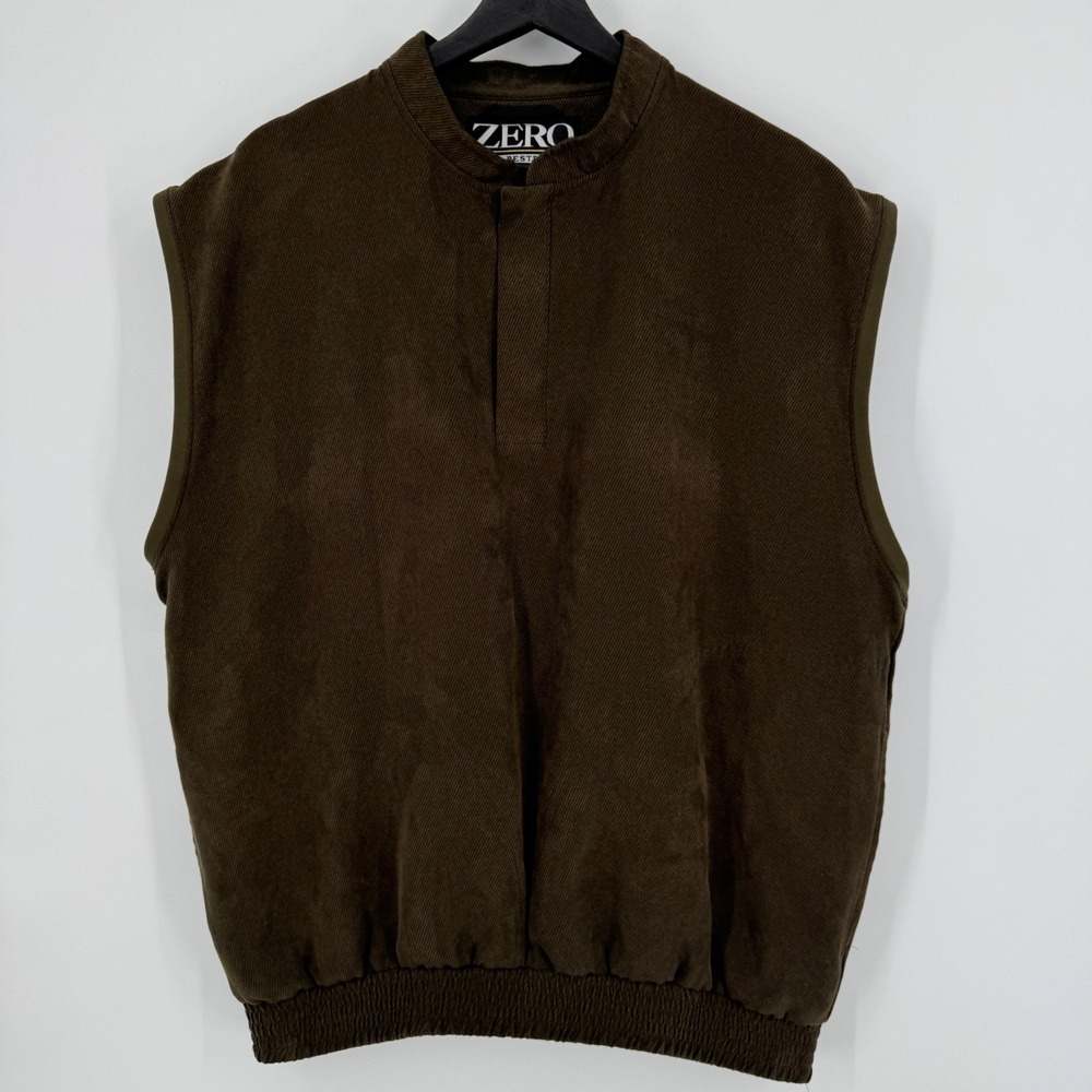 ZERO Restriction Golf Outerwear Men's Brown Corduroy Vest Large Made in USA